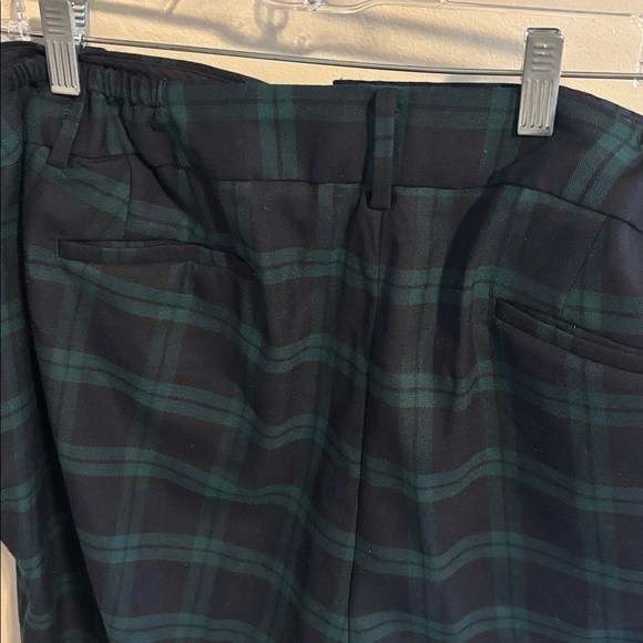 Talbots Dark Green Plaid Dress Pants 22W high waist Hampshire ankle wool blend - Picture 4 of 7